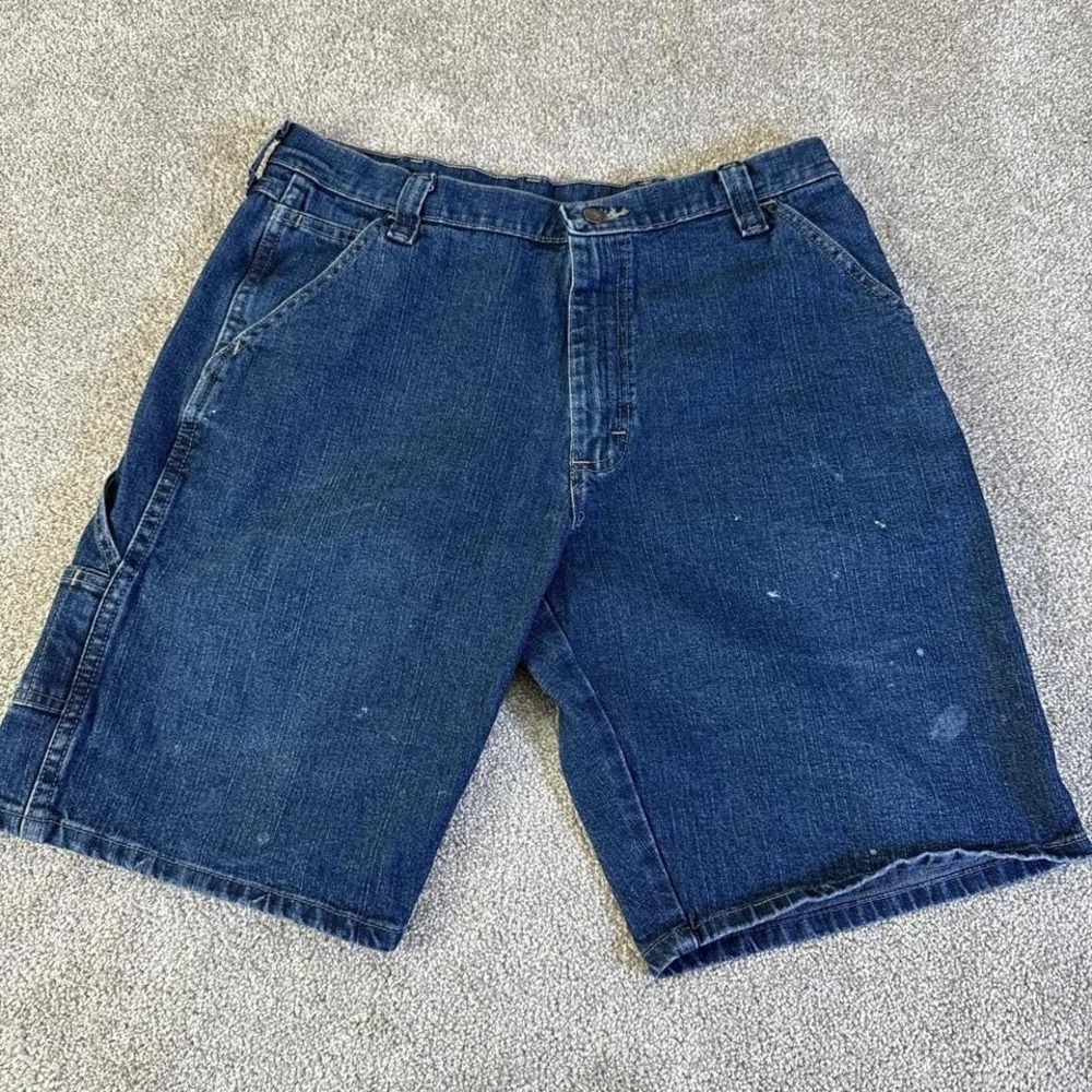 Y2K Wrangler Carpenter Jorts Denim Shorts Size 34 Vintage Workwear
